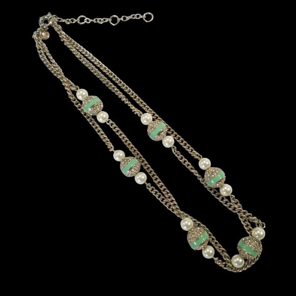 J.Crew Necklace 2-strand Crystal & Enamel Beads and Faux Pearls - Picture 2 of 10